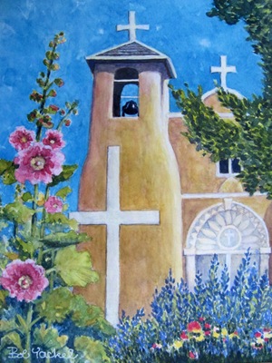 Hollyhocks at Ranchos de Taos